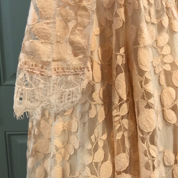 Free people peach lace fit flare dress - Picture 4 of 9